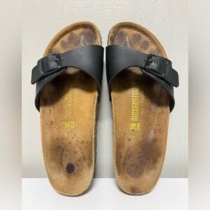 Birkenstock Madrid Birko-Flor One Strap Slide Sandal Matte Black EU 36 US 5